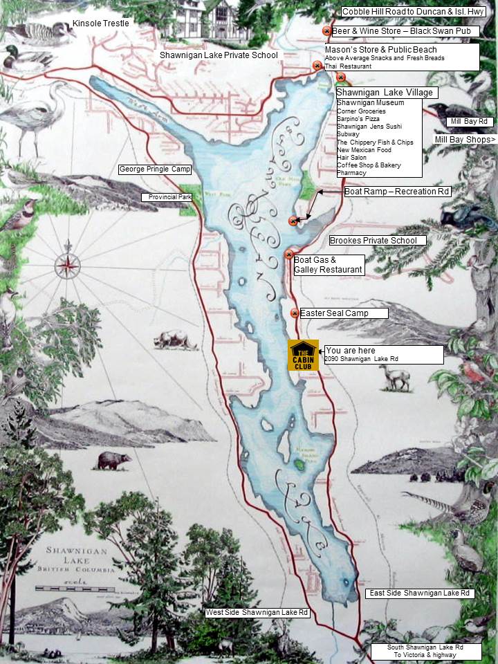 Shawnigan Lake Bc Maps Information The Cabin Club